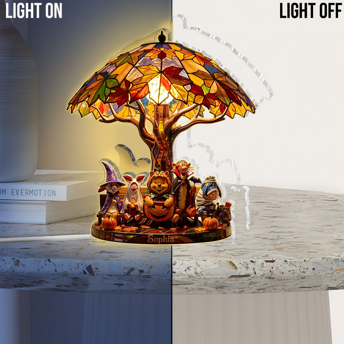 Magical Season - Personalized Yellow Bear Acrylic LED Night Light