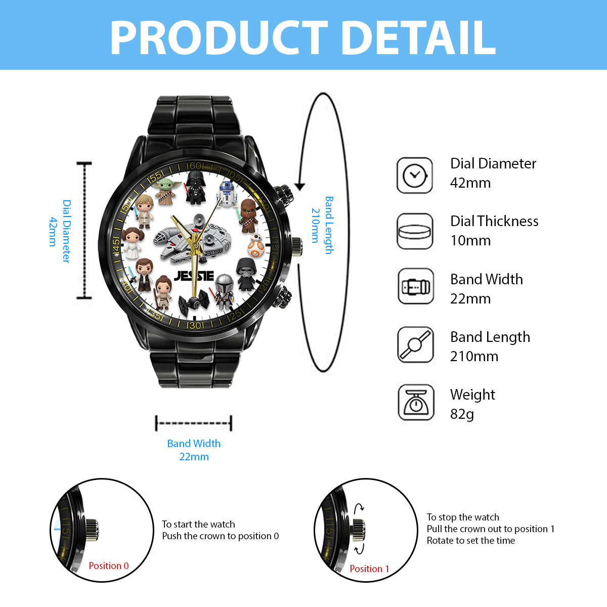 Galactic Timekeeper - Personalized The Force Hand Watch