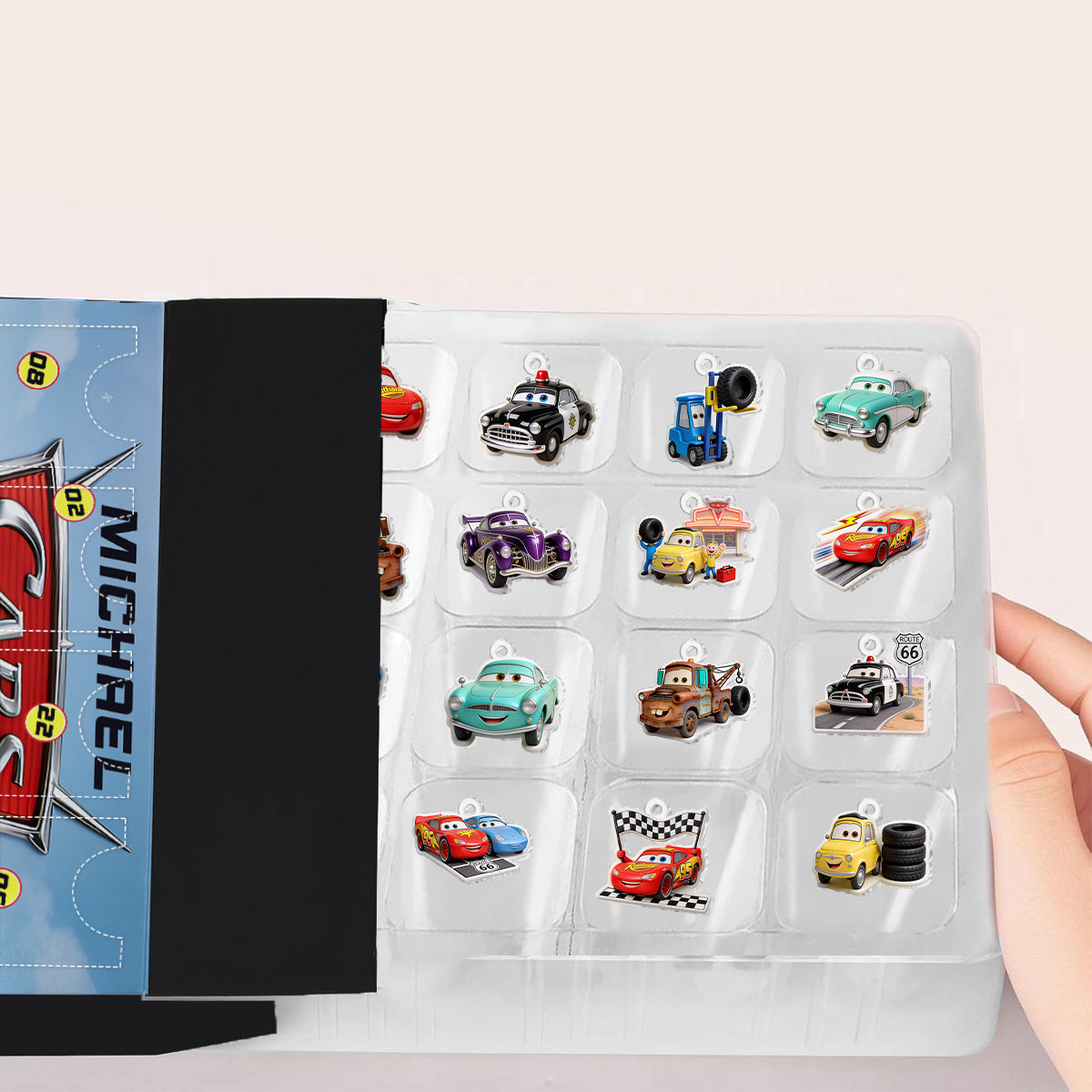 Cars Toon Characters - Personalized Racing Lover Advent Calendar With Ornaments