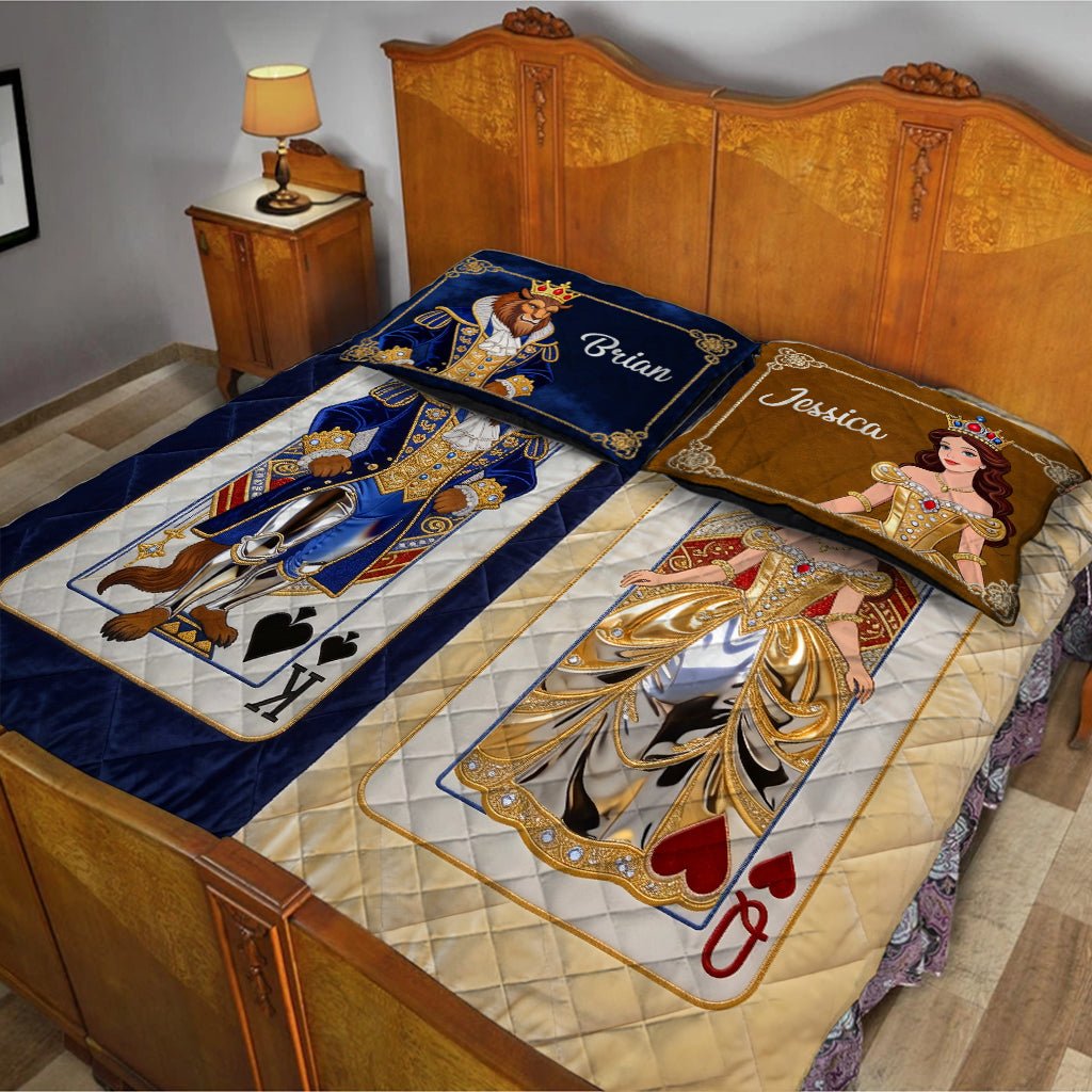 Her Beast His Beauty - Personalized Beauty And The Beast Quilt Set