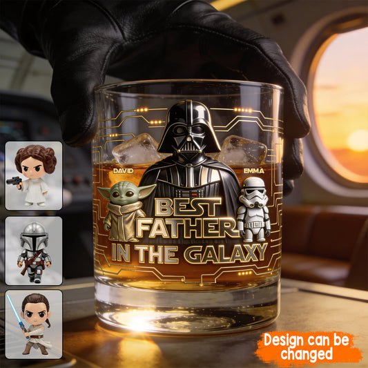 Best Dad Ever - Personalized The Force Whiskey Glass