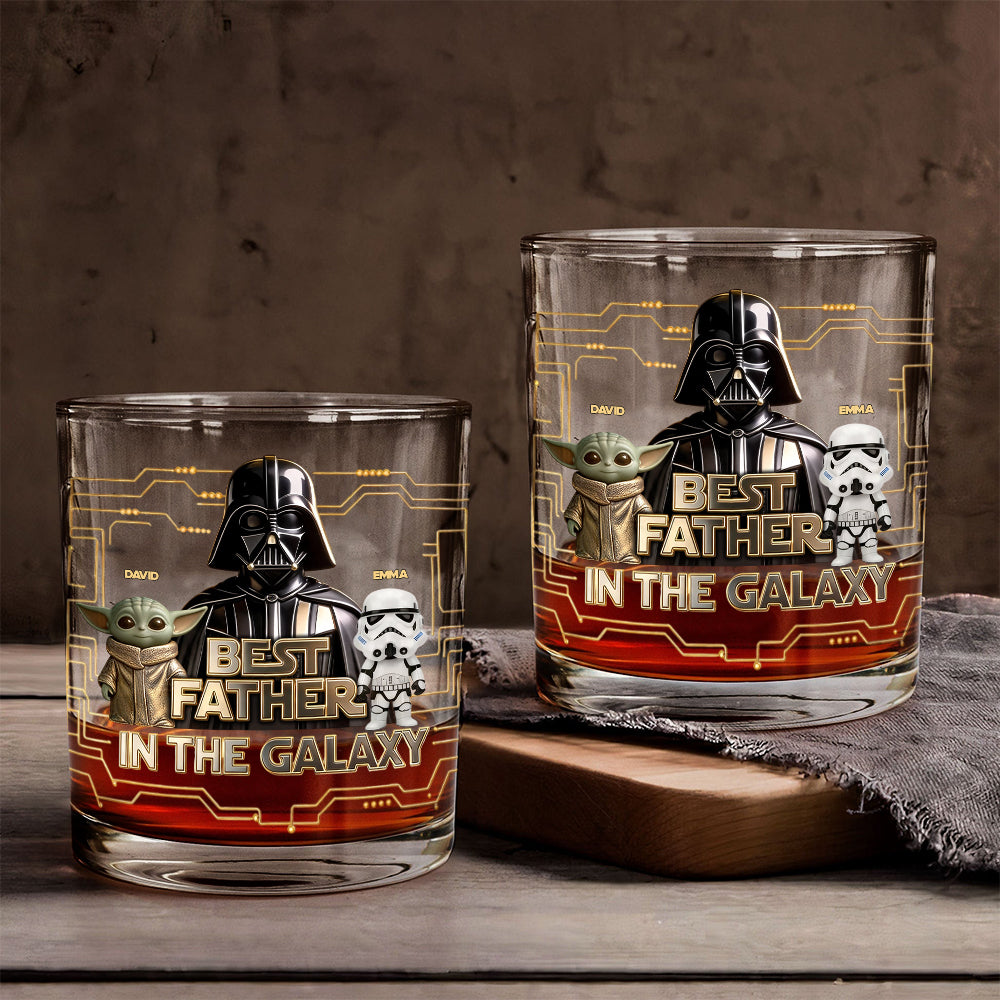 Best Dad Ever - Personalized The Force Whiskey Glass