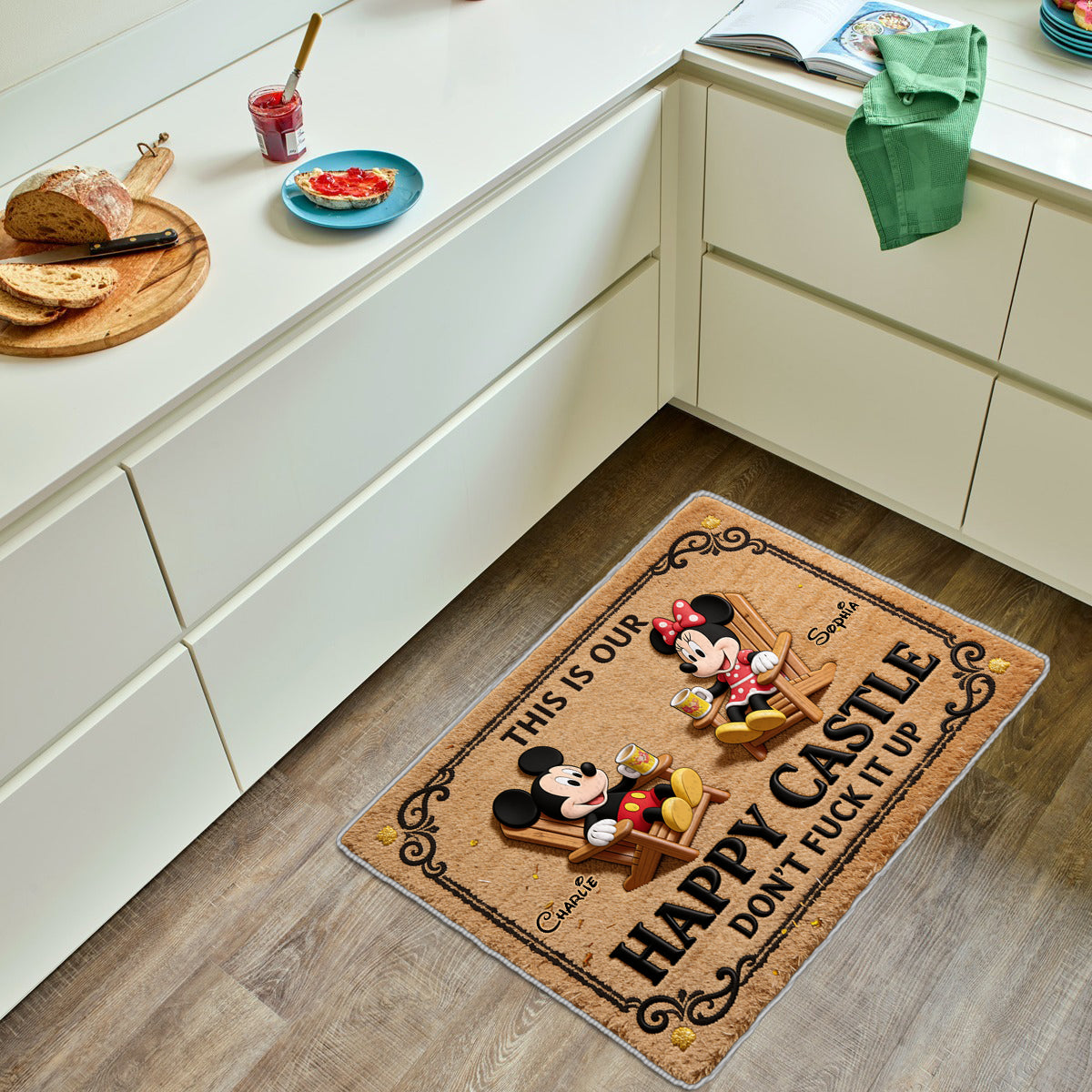 This Is Our Happy Castle - Personalized Mouse Non-Slip Tufted Rug