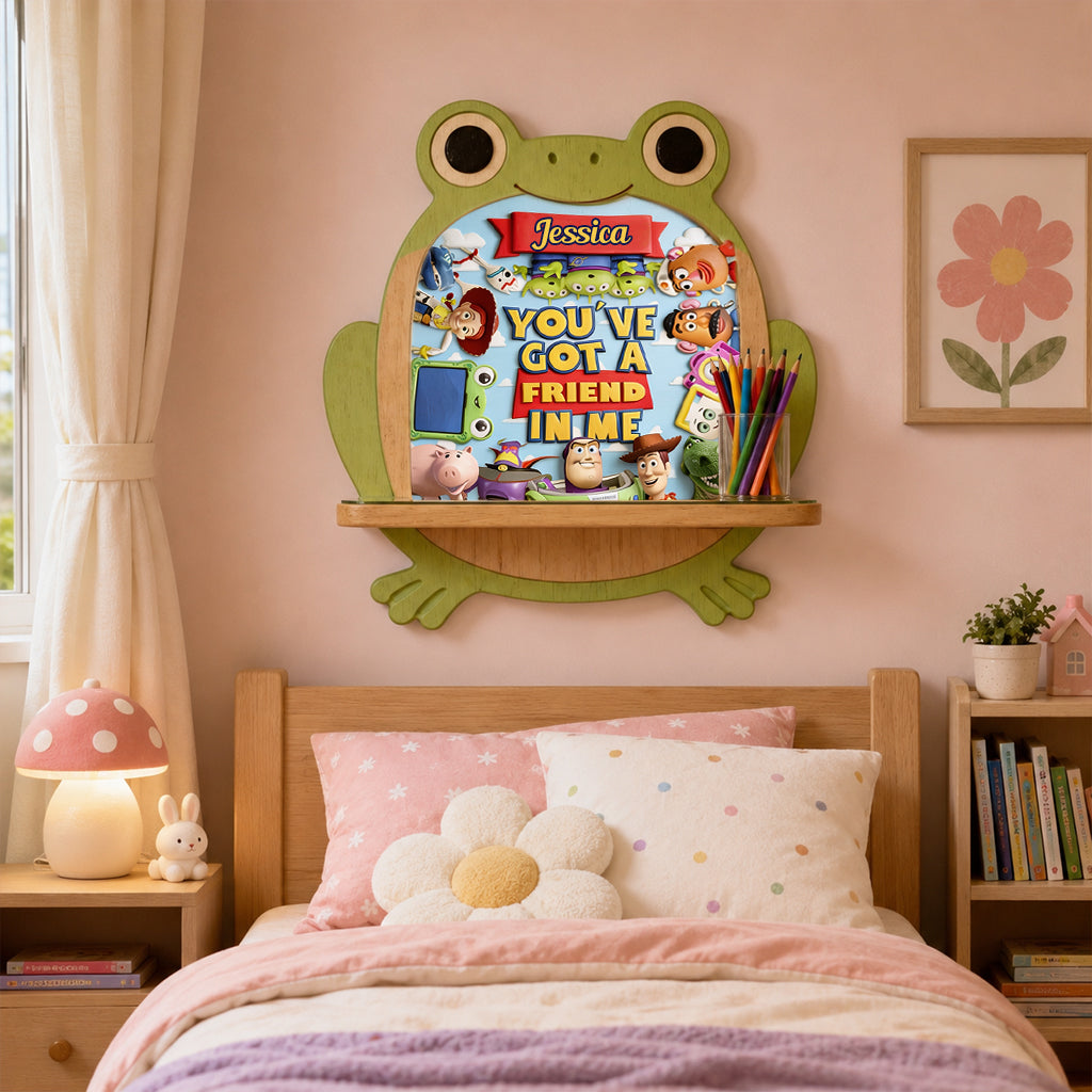 You've Got A Friend In Me - Personalized Movie For Kids Wooden Floating Shelf