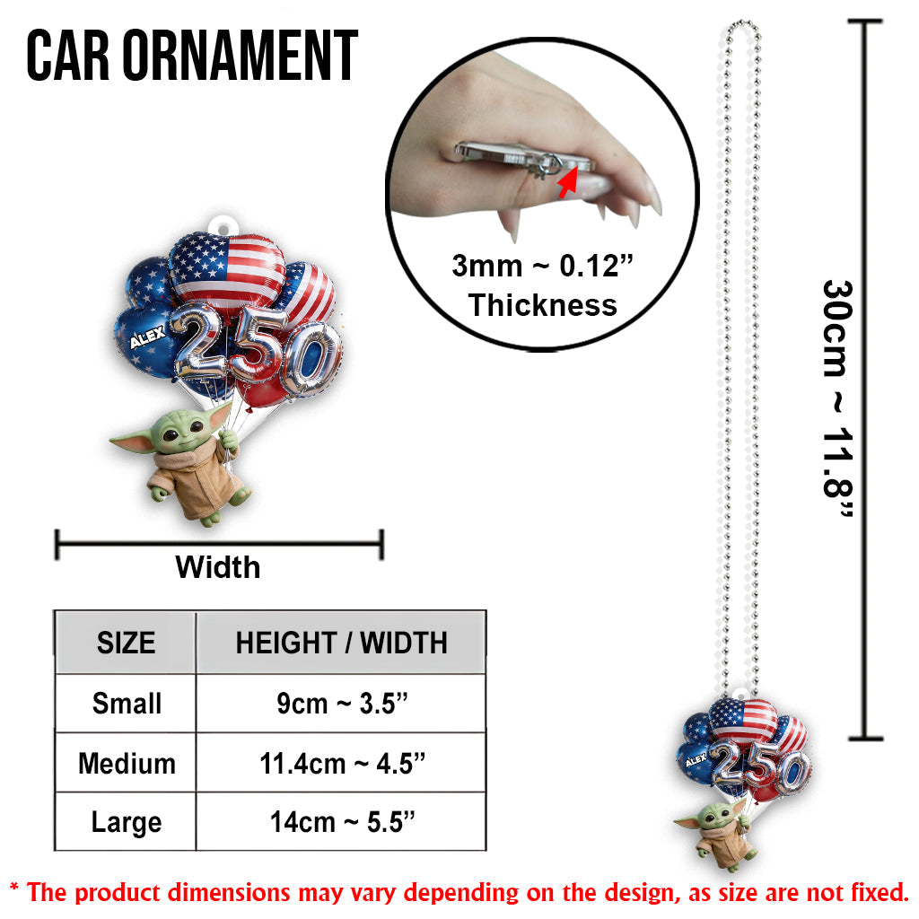Hanging Balloons Baby Cute 250 - Personalized The Force Transparent Car Ornament