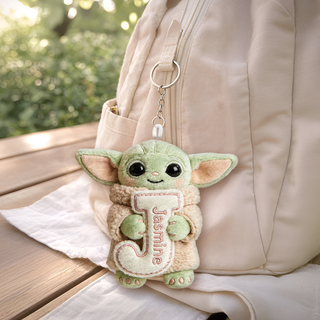 Cute Initial Letter Summer Vibe - Personalized The Force Plush Keychain
