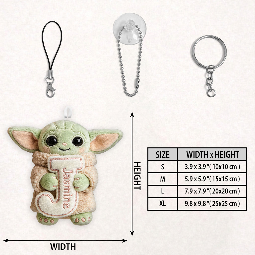Cute Initial Letter Summer Vibe - Personalized The Force Plush Keychain