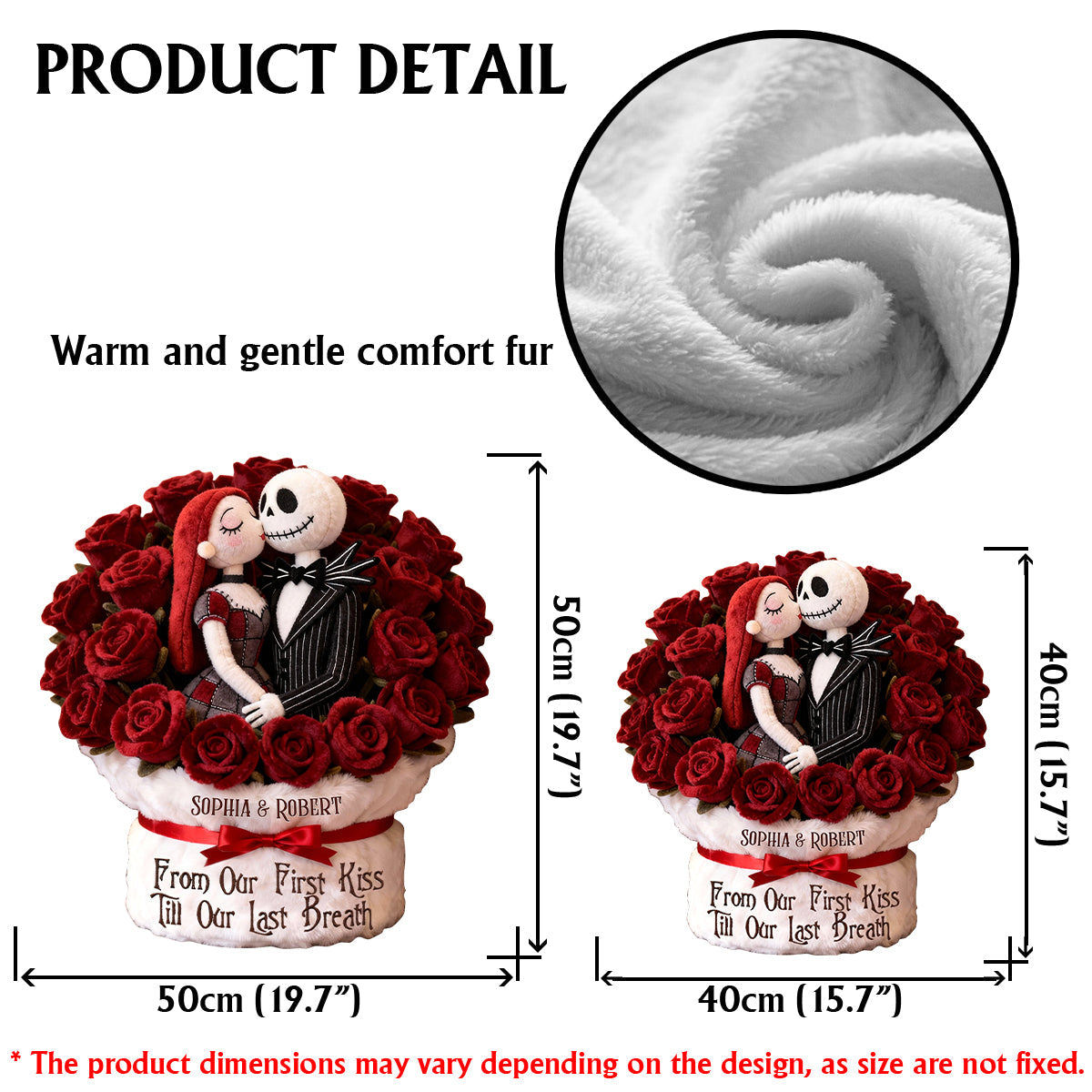 From Our First Kiss - Personalized Nightmare Faux Fur Shaped Pillow