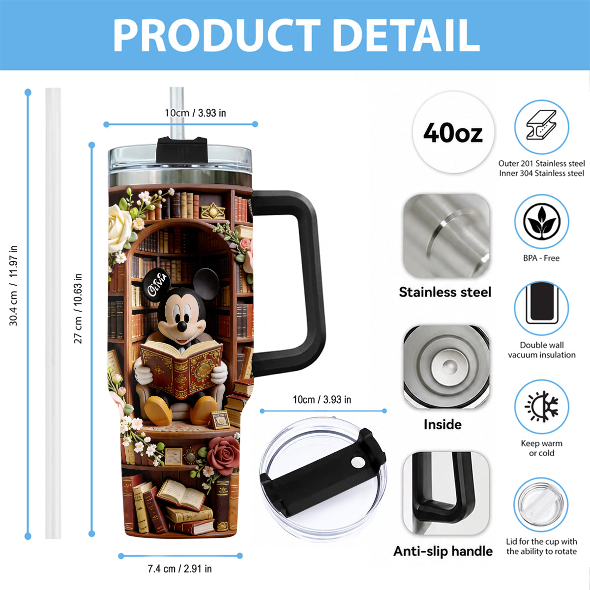 Bookworm - Personalized Book Tumbler With Plush Charm
