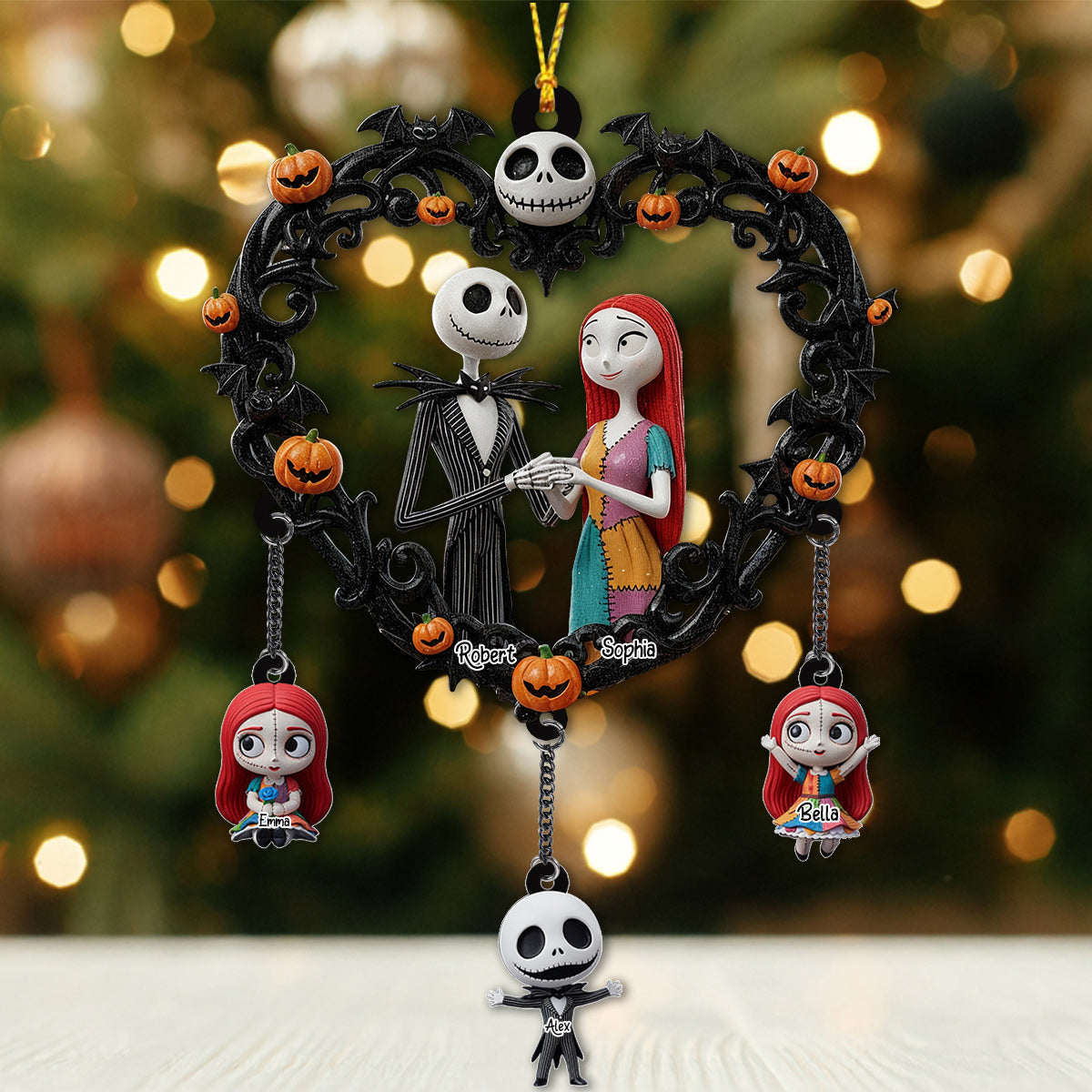 The Nightmare Family - Personalized Nightmare Ornament With Charm