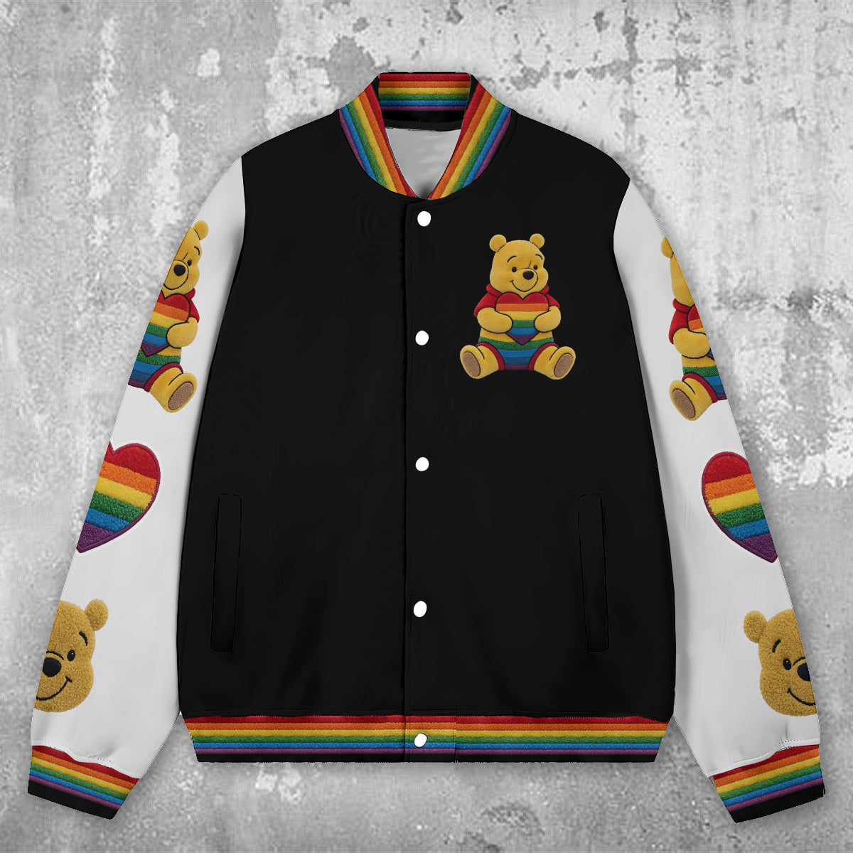 Love Is Love Cute Bear - Personalized LGBT Support Varsity Jacket