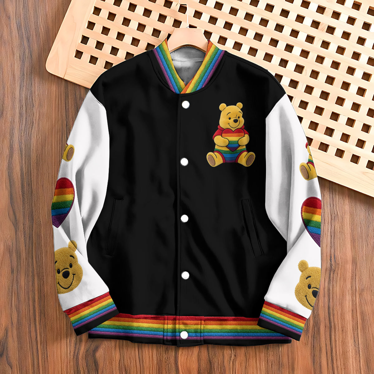 Love Is Love Cute Bear - Personalized LGBT Support Varsity Jacket