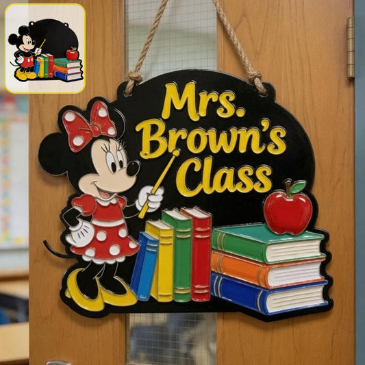 Custom Teacher Class - Personalized Mouse 3D Printed Cut Metal Sign