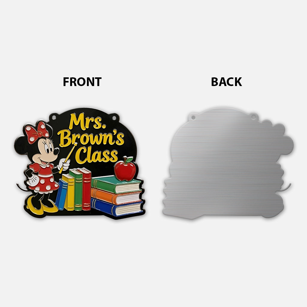 Custom Teacher Class - Personalized Mouse 3D Printed Cut Metal Sign
