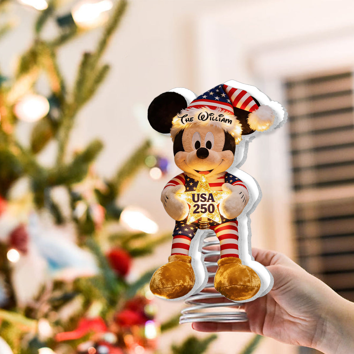250 USA - Personalized Mouse LED Light Tree Topper