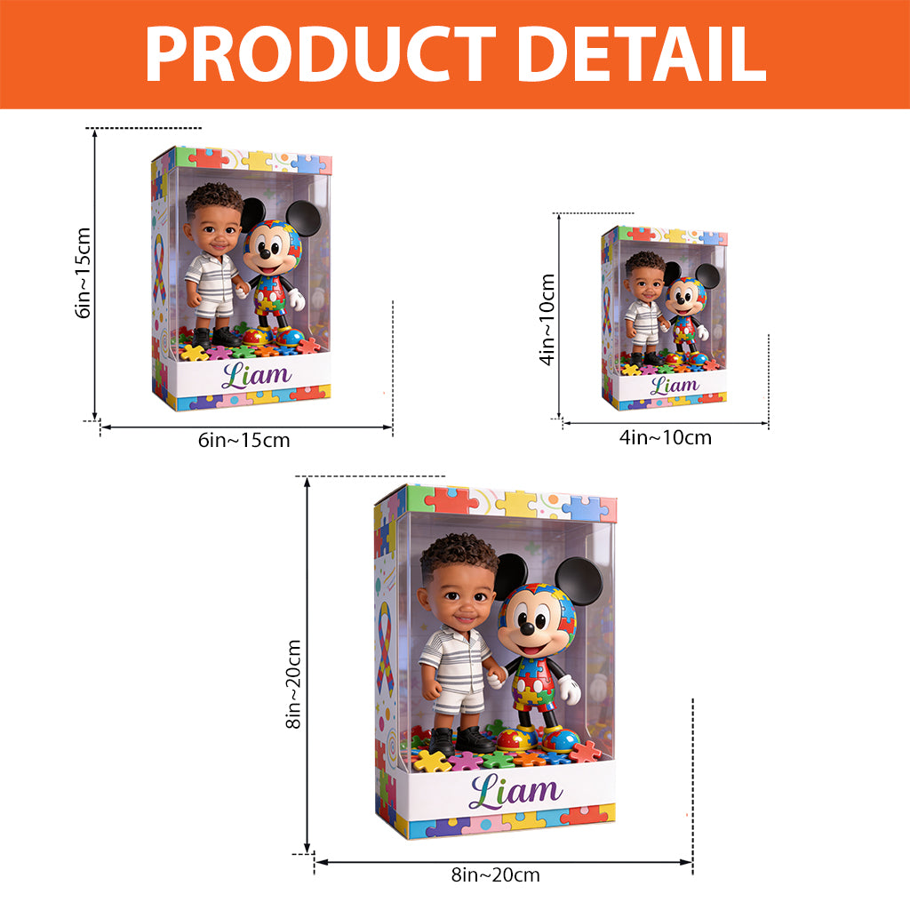 Autism Support Cartoon Puzzle Toy - Personalized Autism Awareness Custom Shaped Acrylic Plaque