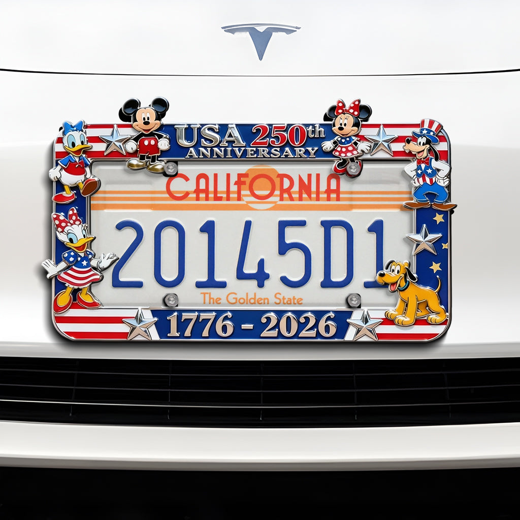 Mouse Patrotic America 250th Anniversary - Personalized Mouse License Plate Frames