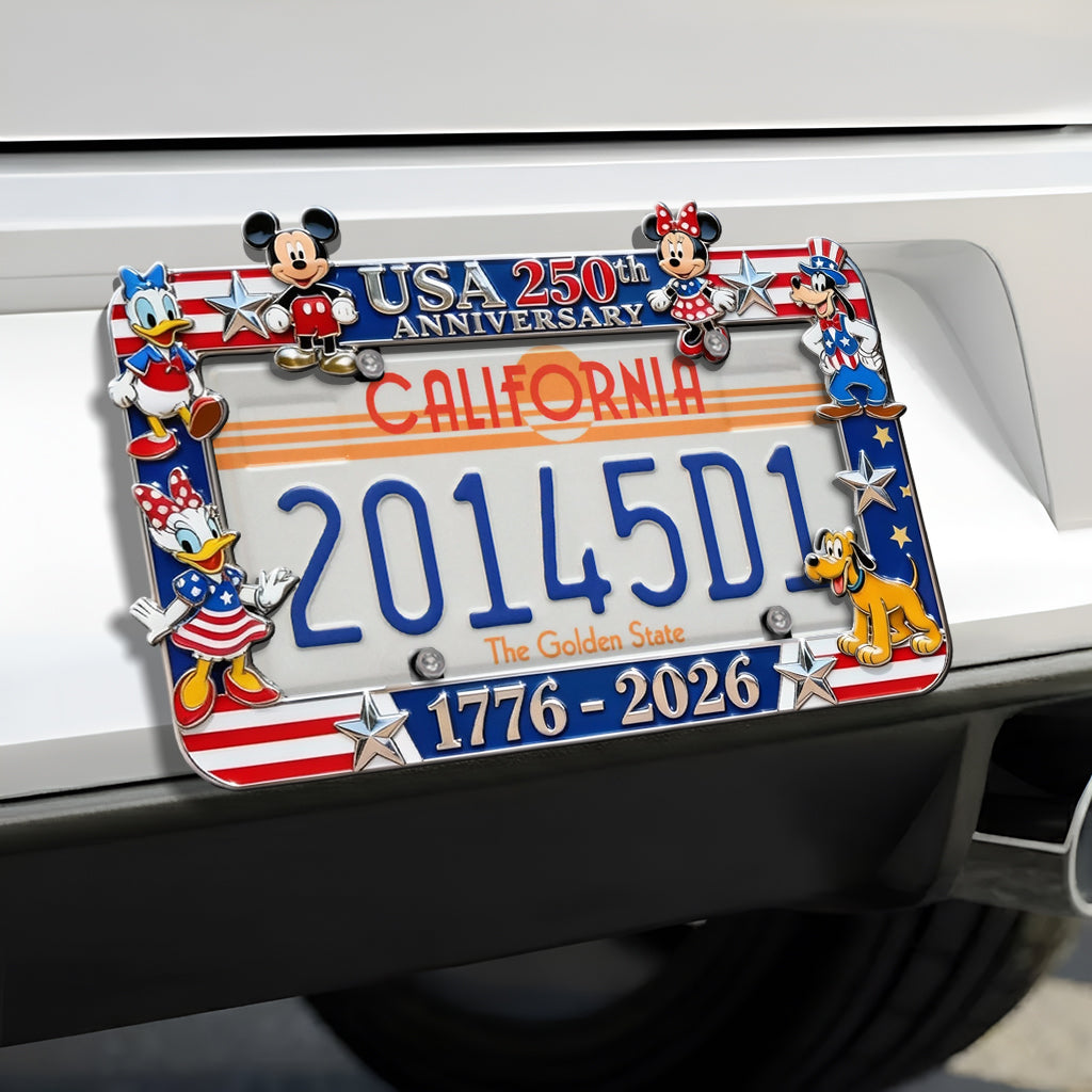 Mouse Patrotic America 250th Anniversary - Personalized Mouse License Plate Frames