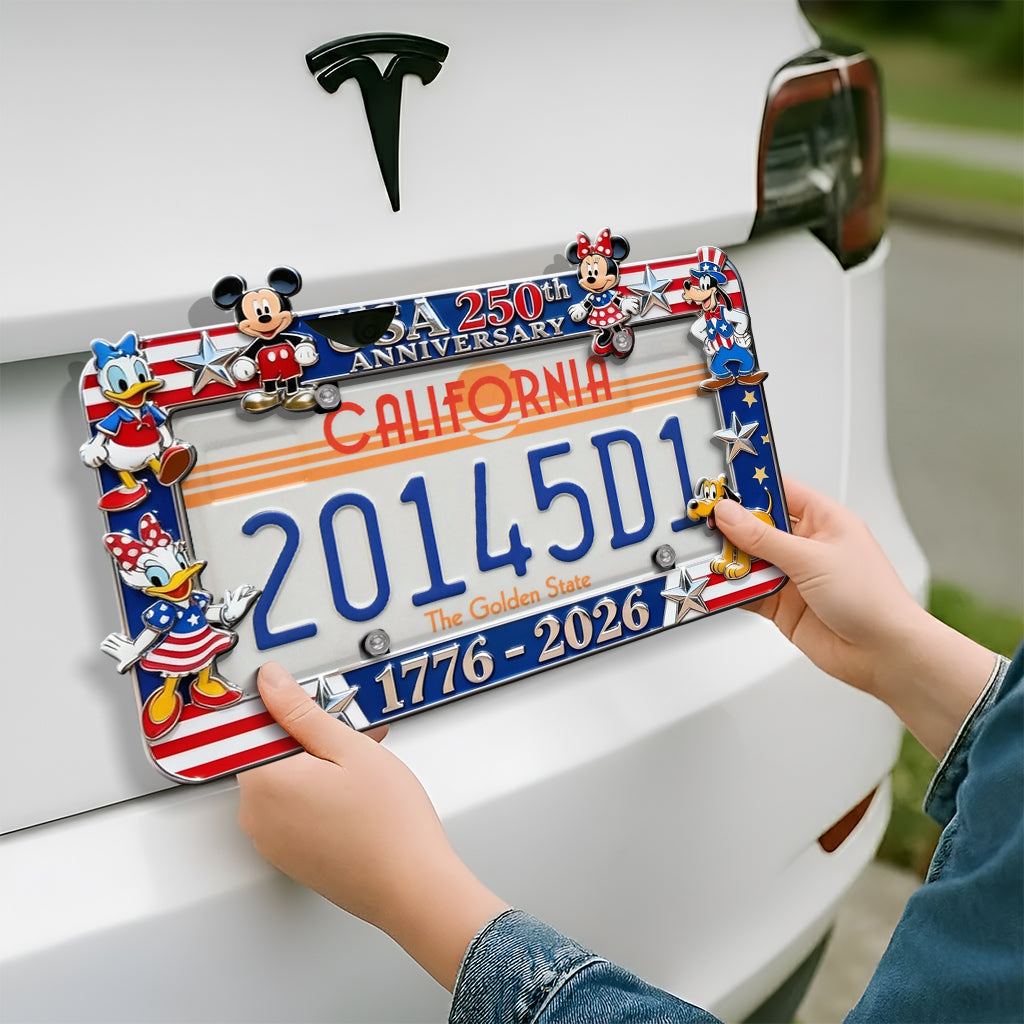 Mouse Patrotic America 250th Anniversary - Personalized Mouse License Plate Frames