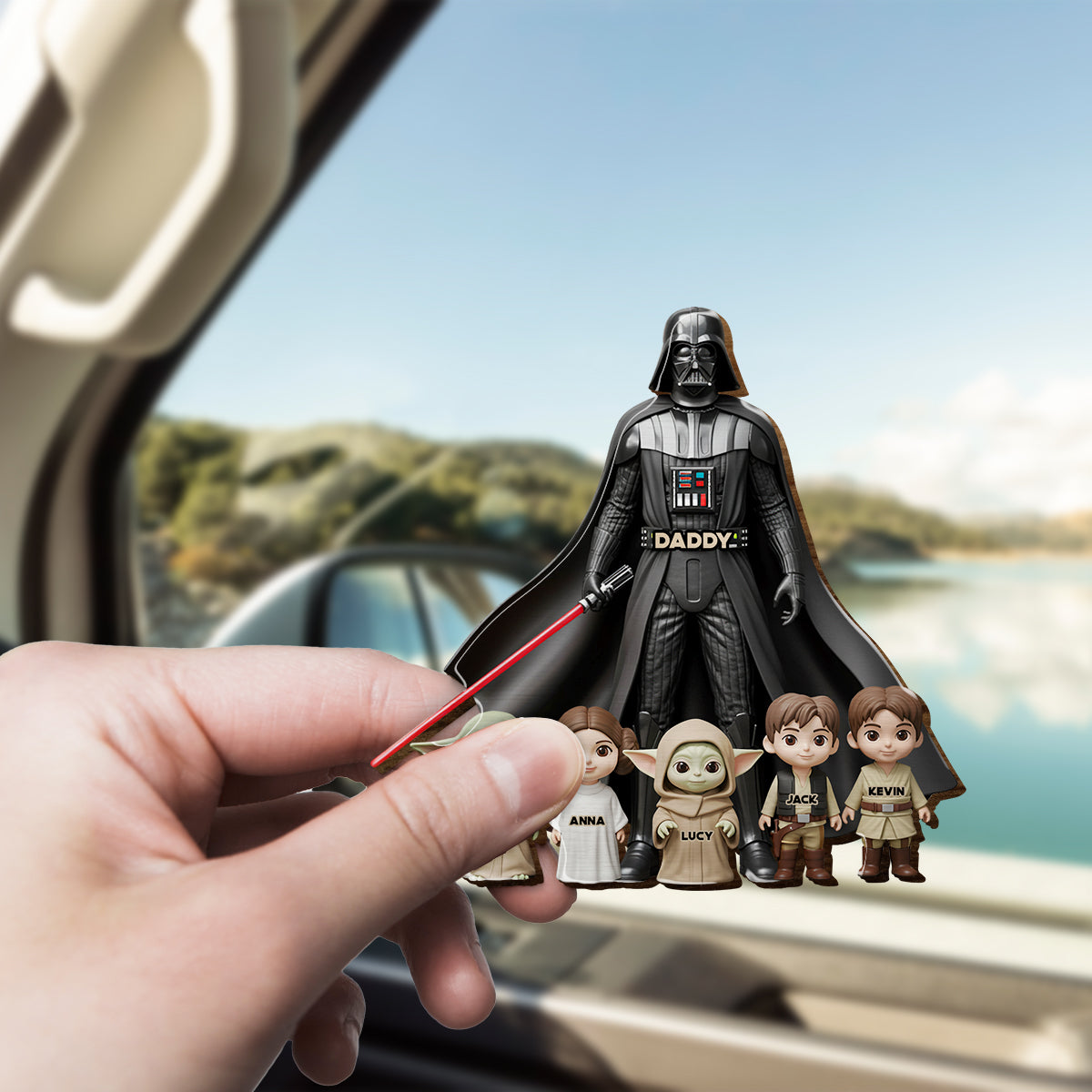I'm Their Father - Personalized The Force Shaped Car Visor Clip