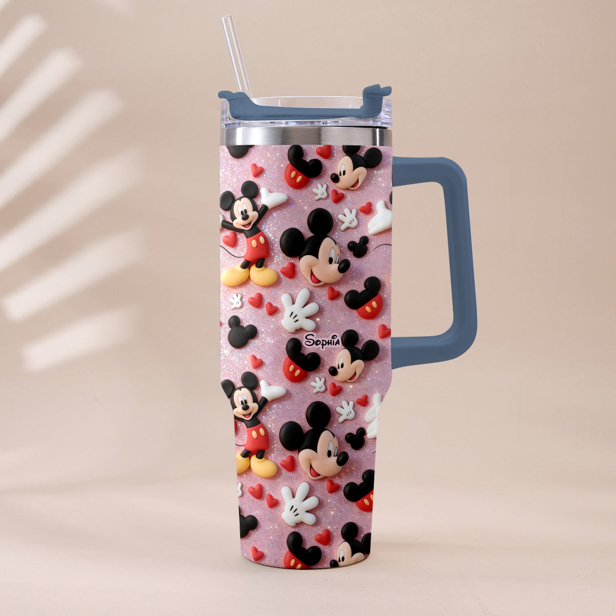 Cartoon Magical Mouse - Personalized Mouse Tumbler With Plush Charm