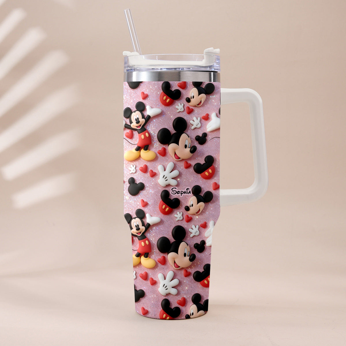 Cartoon Magical Mouse - Personalized Mouse Tumbler With Plush Charm