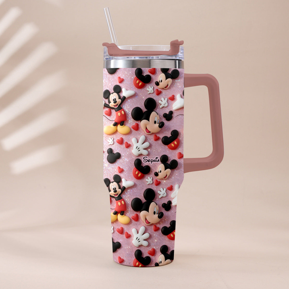 Cartoon Magical Mouse - Personalized Mouse Tumbler With Plush Charm