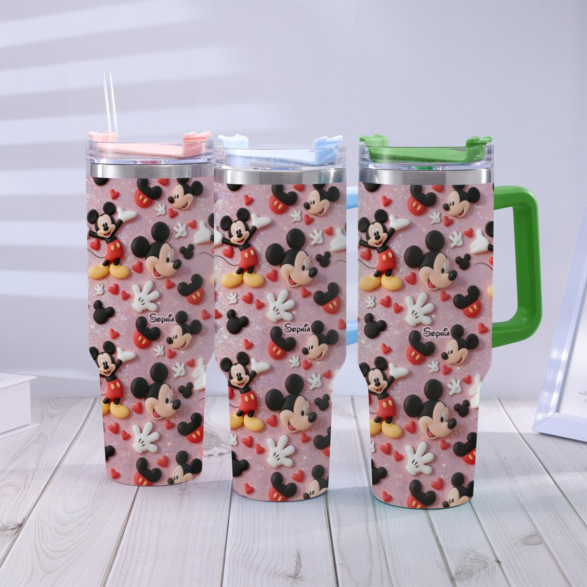 Cartoon Magical Mouse - Personalized Mouse Tumbler With Plush Charm