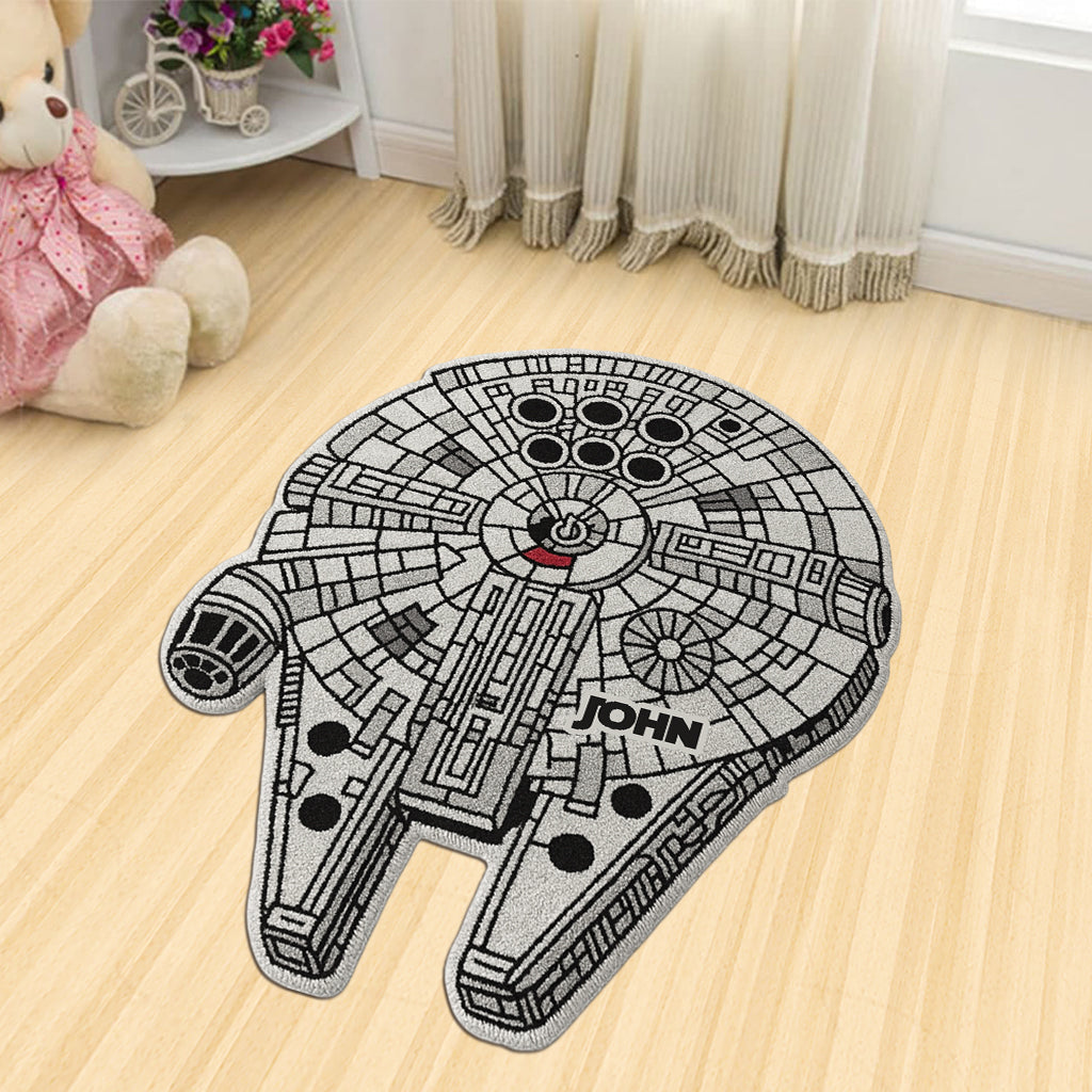 Cool Starship - Personalized The Force Shaped Doormat/ Rug