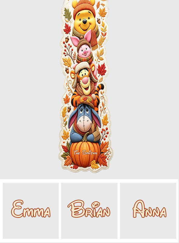 Wonderful Time Of The Year - Personalized Yellow Bear Table Runner Custom Shape