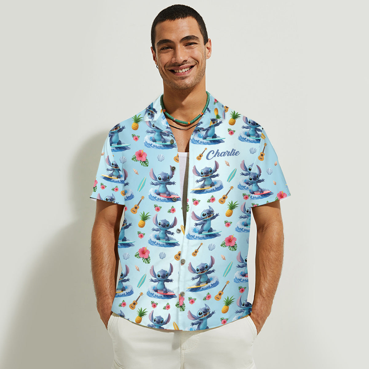 Couple Monster Hawaii Beach Trip - Personalized Ohana Hawaiian Shirt & Sleeveless Dress
