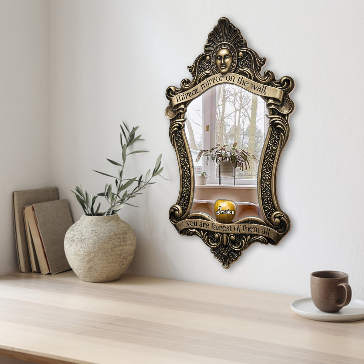 Daily Motivation Mirror, Magical World Lover Gift - Personalized Princess Wall Hanging Mirror