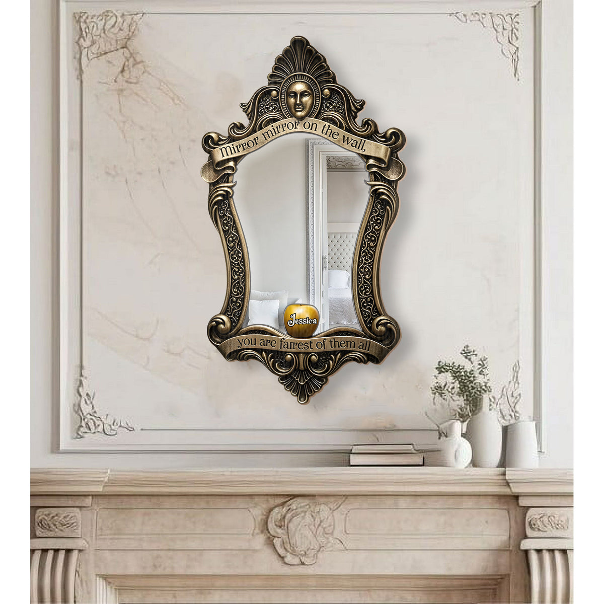 Daily Motivation Mirror, Magical World Lover Gift - Personalized Princess Wall Hanging Mirror