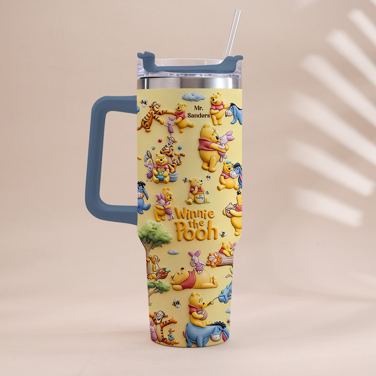 Honey Bear - Personalized Yellow Bear Tumbler With Handle
