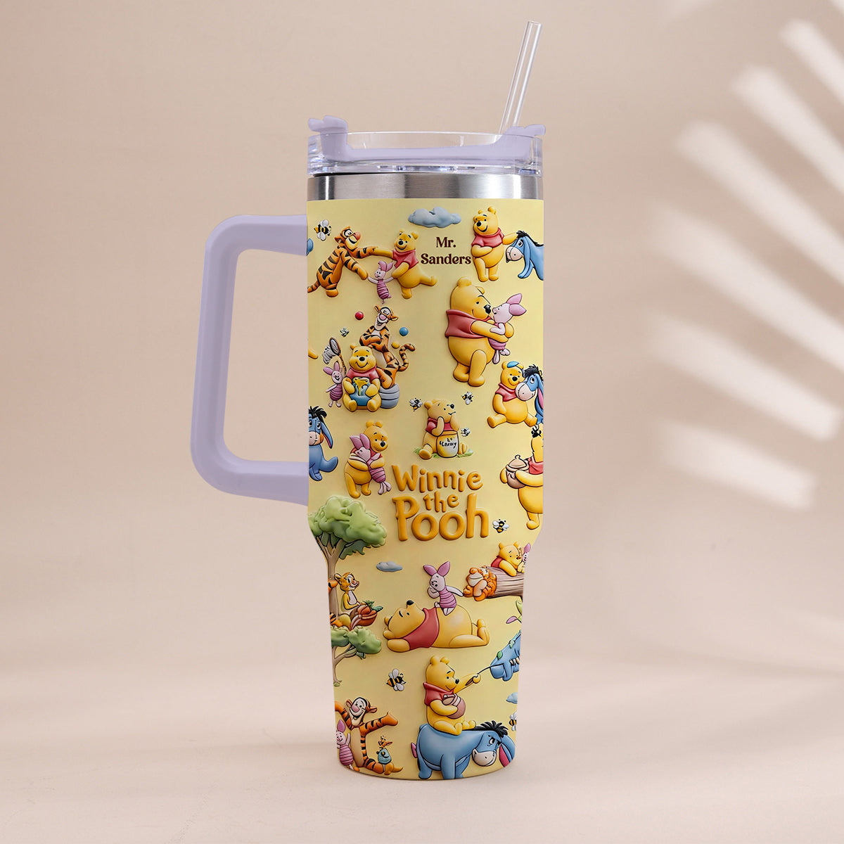 Honey Bear - Personalized Yellow Bear Tumbler With Handle