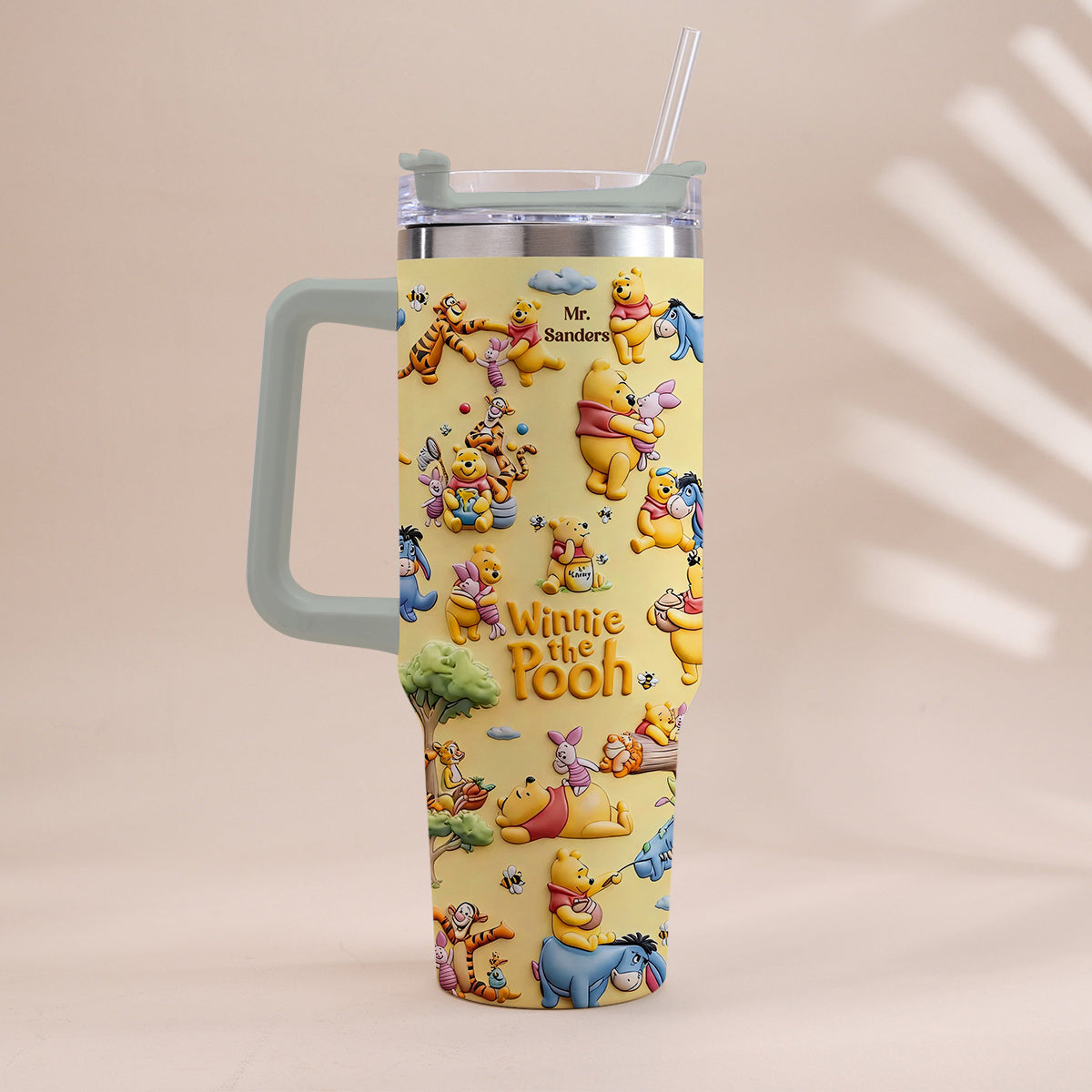 Honey Bear - Personalized Yellow Bear Tumbler With Handle