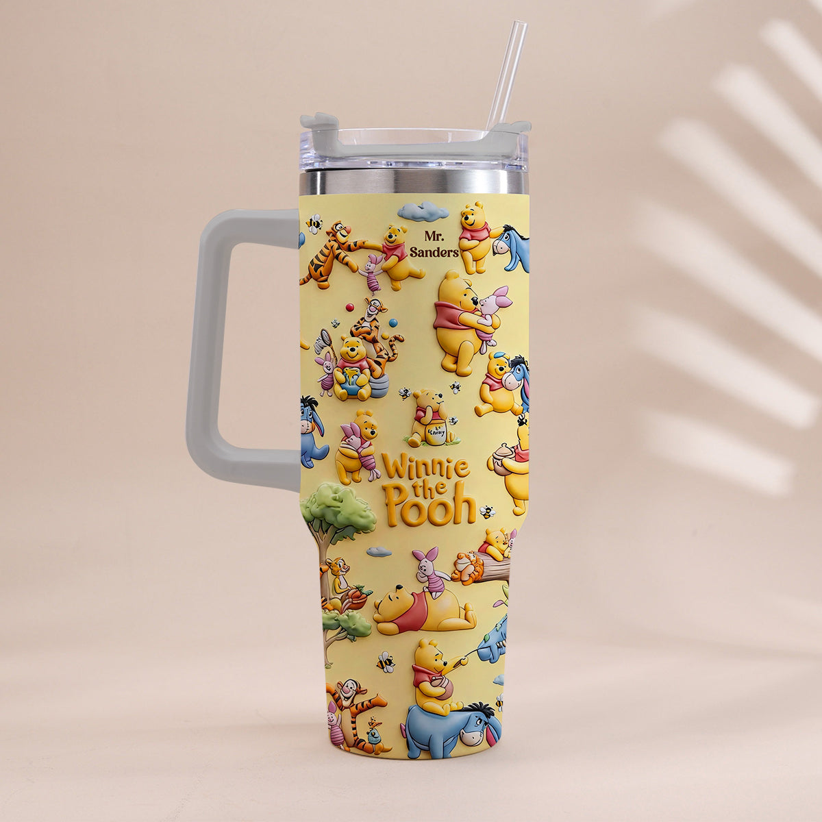 Honey Bear - Personalized Yellow Bear Tumbler With Handle