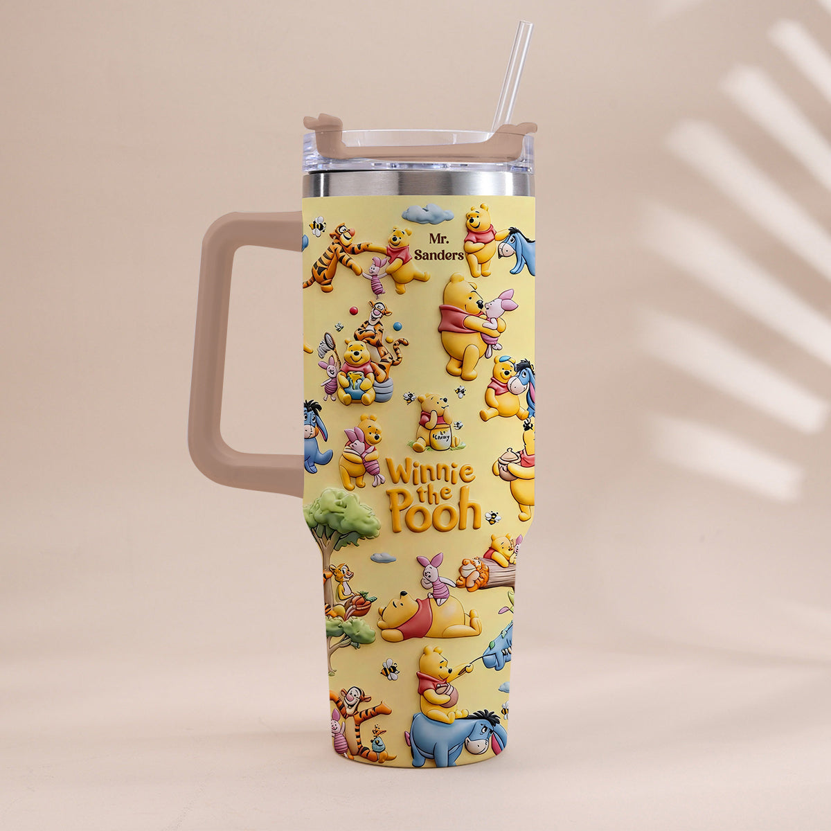 Honey Bear - Personalized Yellow Bear Tumbler With Handle