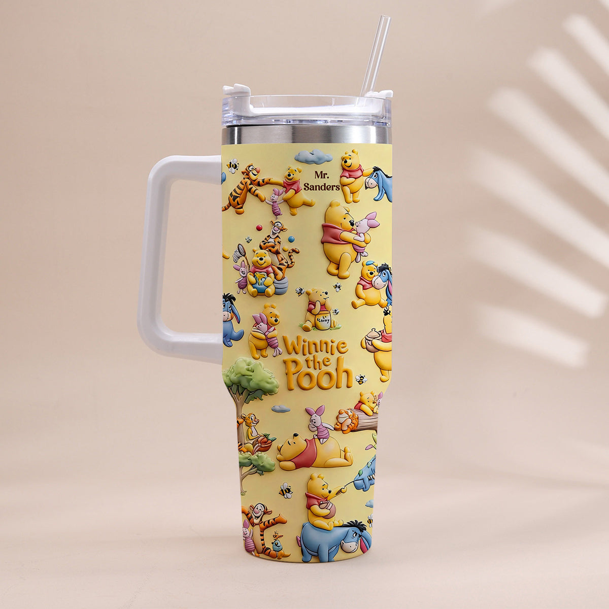 Honey Bear - Personalized Yellow Bear Tumbler With Handle