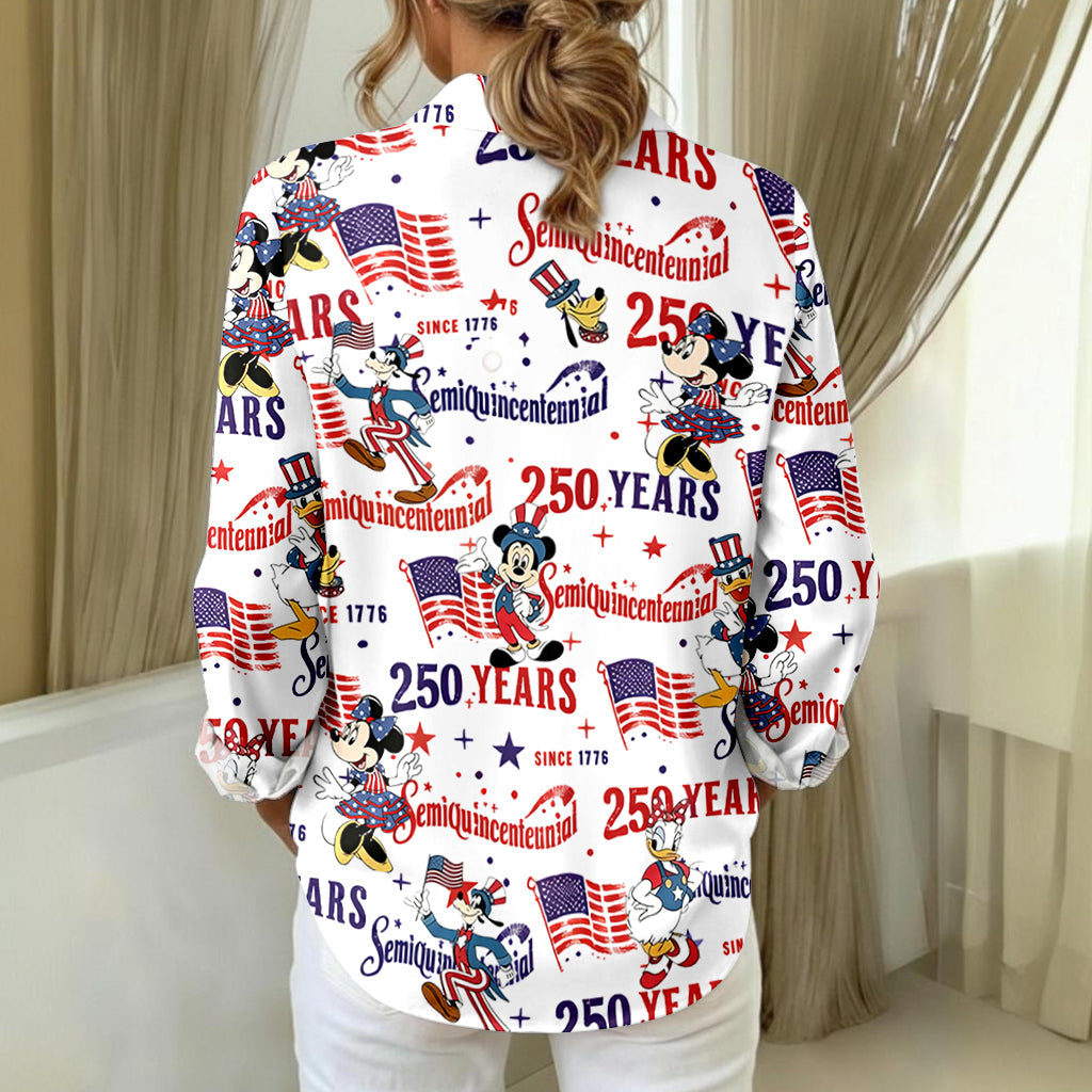 USA 250th Anniversary - Personalized Mouse Button-Up Shirt
