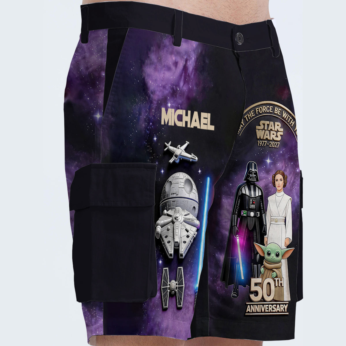 May The Force Be With You - Personalized The Force Cargo Shorts With Belt