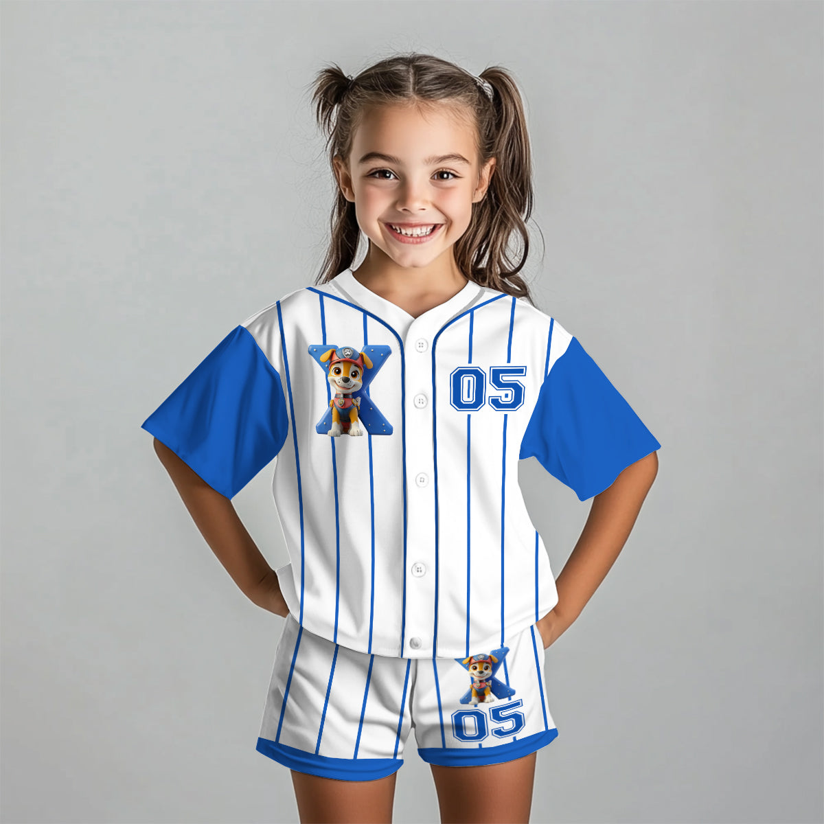 No Job Is Too Big, No Pup Is Too Small - Personalized Paw Patrol Kid Jersey Shirt & Shorts