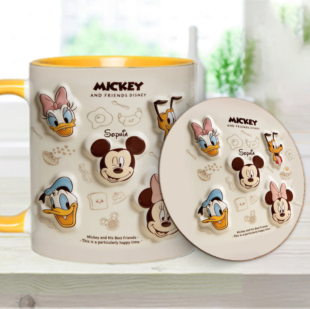 Friends Happy Time - Personalized Mouse Accent Mug & Coaster