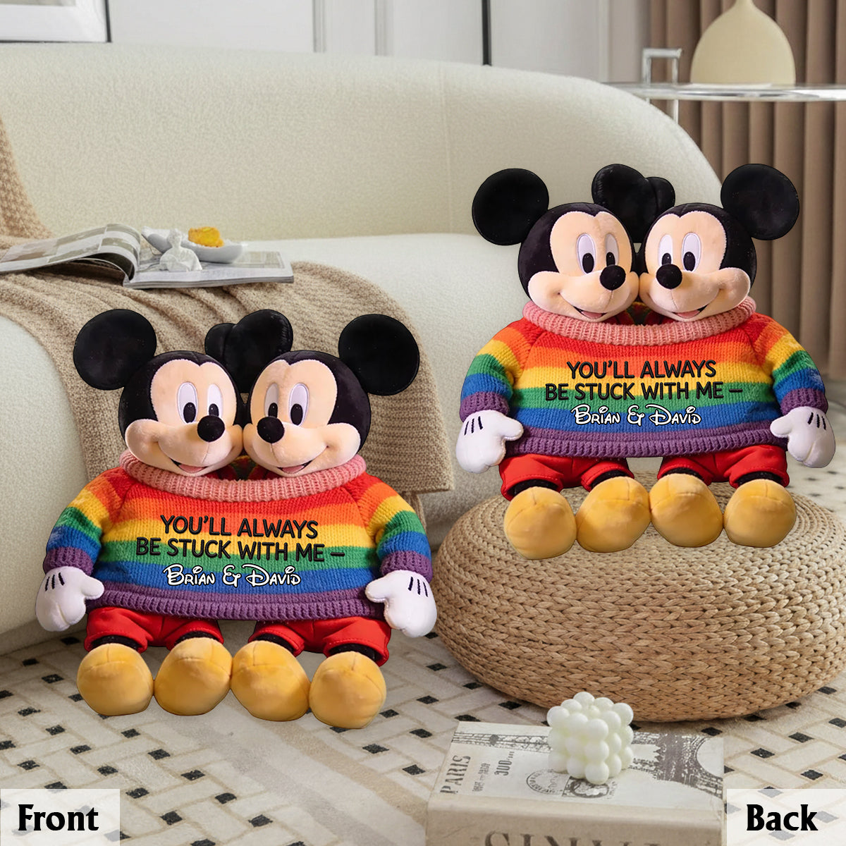 Love Is Love Mouse Couple - Personalized Mouse Premium Faux Fur Pillow