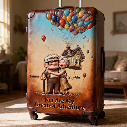 You Are My Greatest Adventure - Personalized Up Movie Couple Luggage Cover