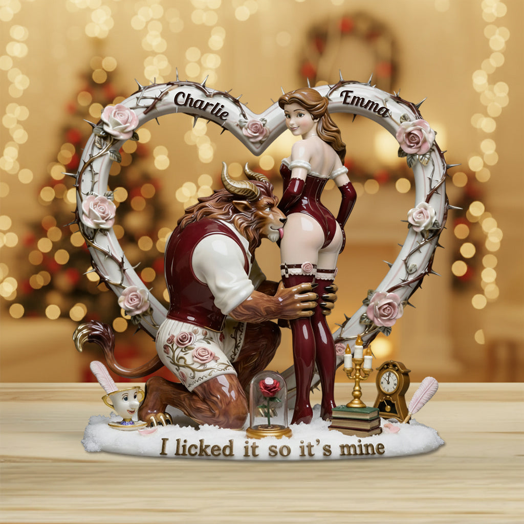 I Licked It So It's Mine - Personalized Beauty And The Beast Custom Shaped Acrylic Plaque
