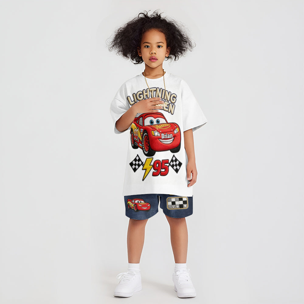 Little Racer Summer Adventure - Personalized Racing Lover Kid T-shirt & Shorts