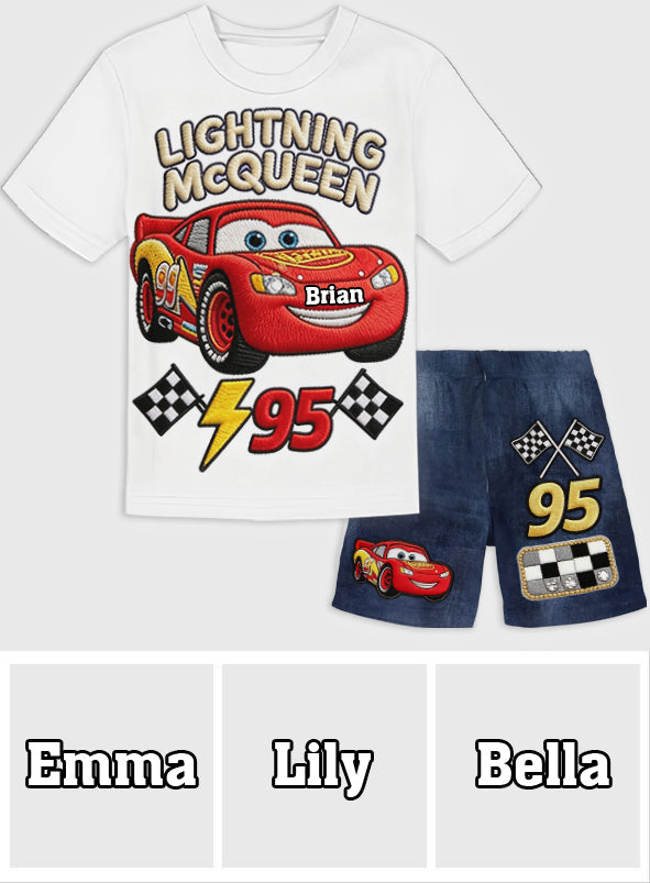 Little Racer Summer Adventure - Personalized Racing Lover Kid T-shirt & Shorts
