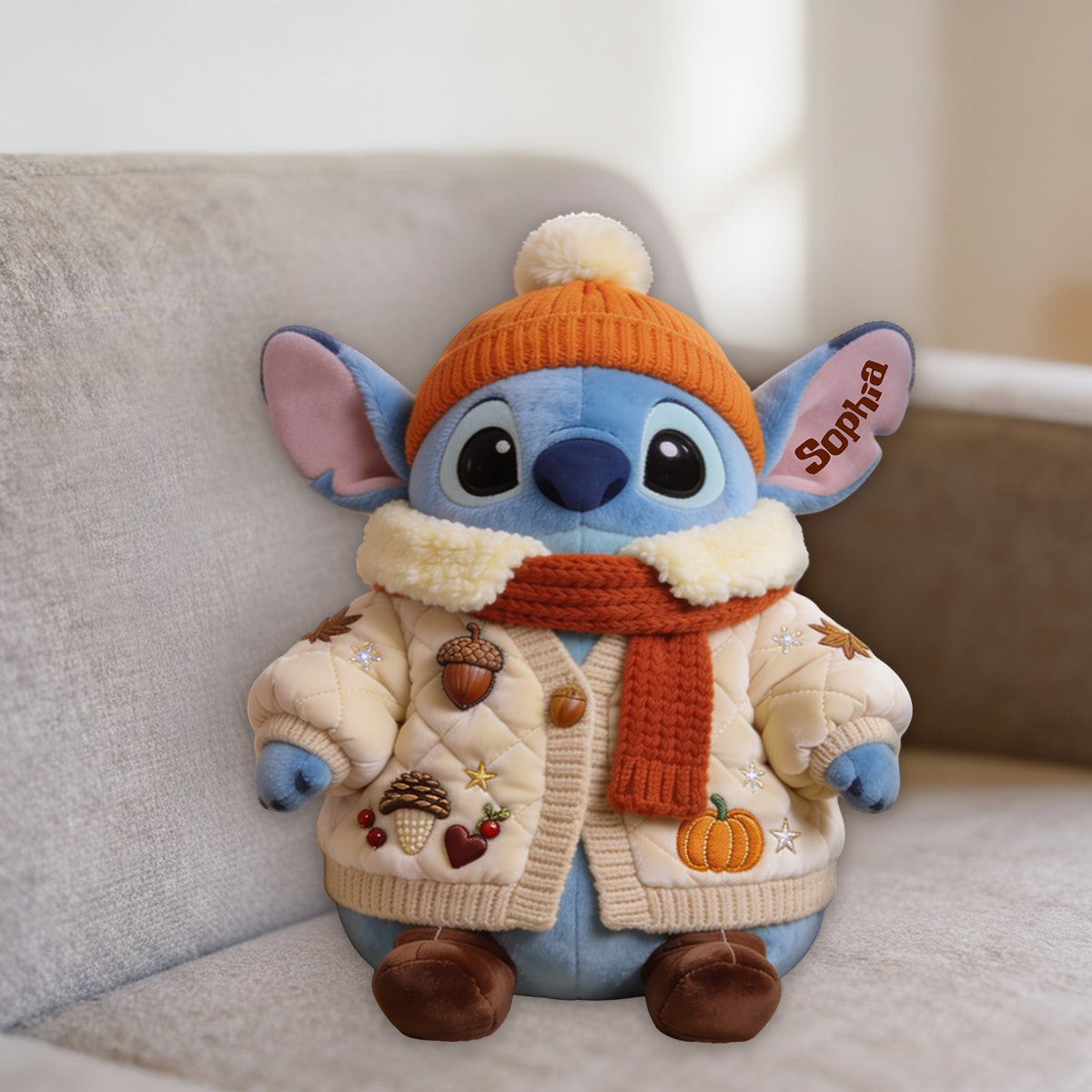 Ohana Autumn - Personalized Ohana Premium Faux Fur Pillow
