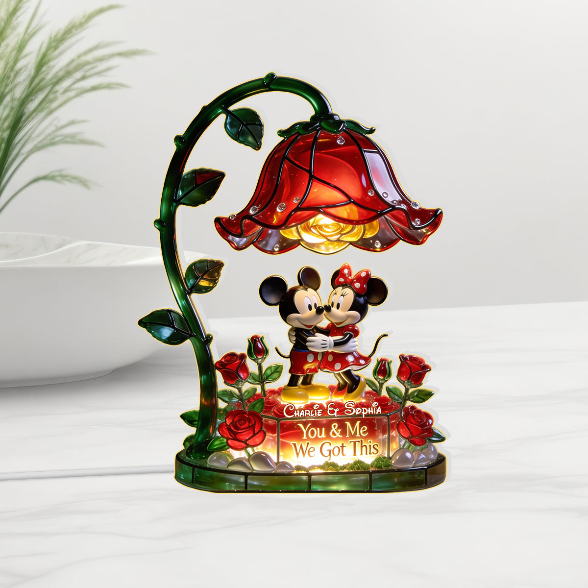 You & Me Magical Mouse Couple - Personalized Mouse Acrylic LED Night Light
